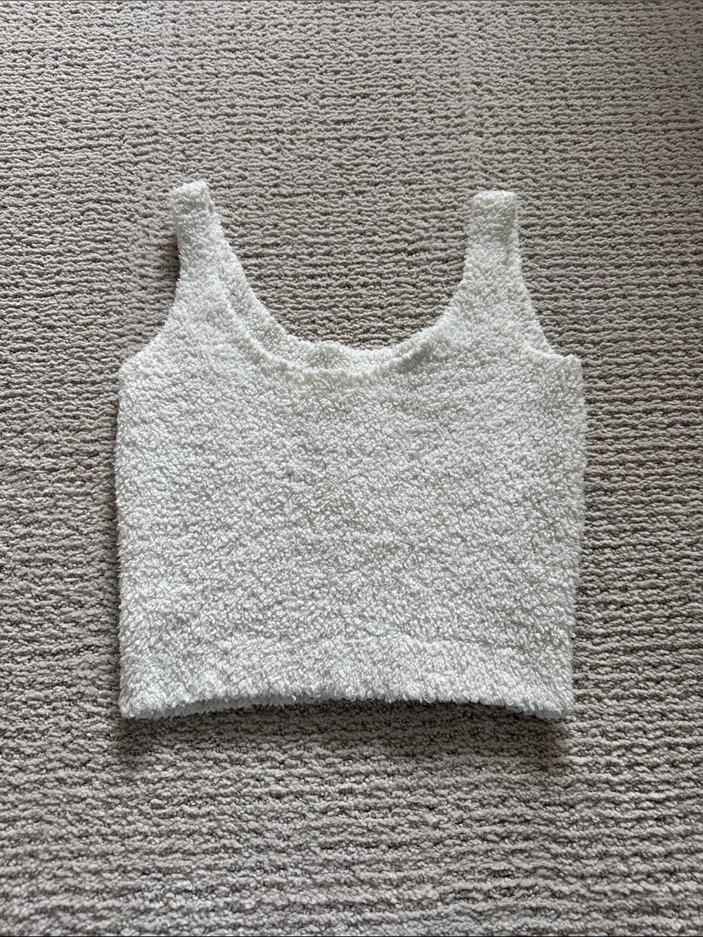 SKIMS Cream Textured Cropped Tank